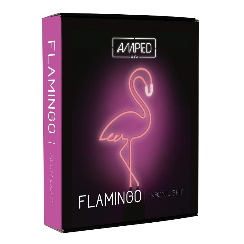 Amped & Co Flamingo Neon Desk Light, Pink
