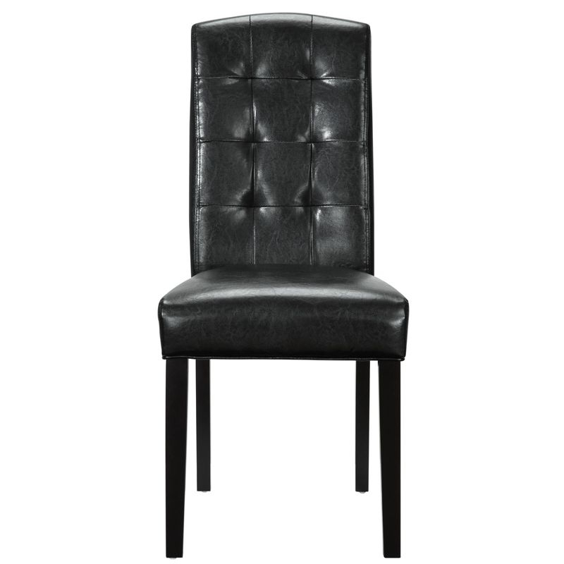 Modway Perdure Dining Side Chair Black: Vinyl Upholstered Parsons Style, Wood Frame, 285 lb Capacity