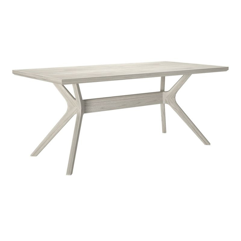 Plank+Beam 72" Verso Rectangular Dining Table for 6, Solid Wood Cross Leg Kitchen Table, White Sand