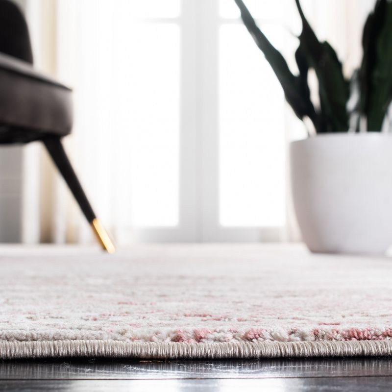 Meadow 500 MDW585 Power Loomed Indoor Runner Rug - Beige/Pink - 2'x7' - Safavieh