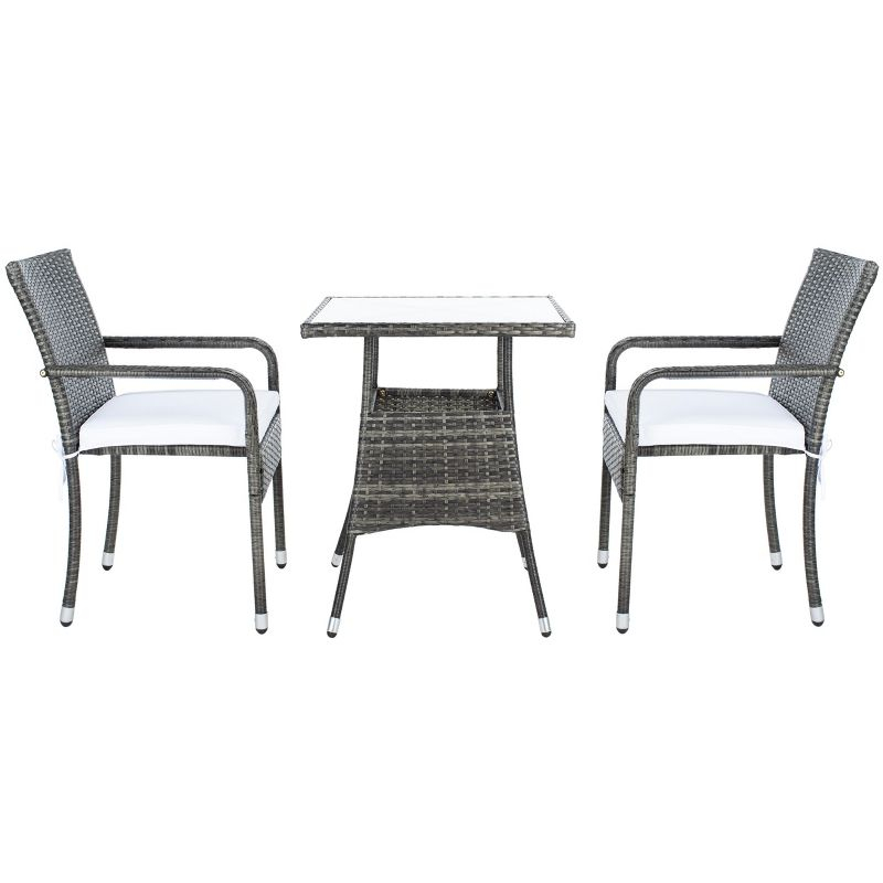 Laban Bistro Set - Outdoor - PAT7718 - Grey Brown/White - Safavieh