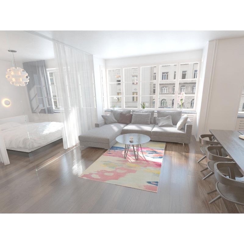 Unique Loom Estrella Collection Area Rug - Laurnell (5' 1" x 8' Rectangle Pink/Orange)