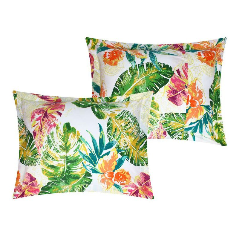 Greenland Home Fashions Tropics Luxurious Comfortable Ultra Soft Pillow Sham Coral