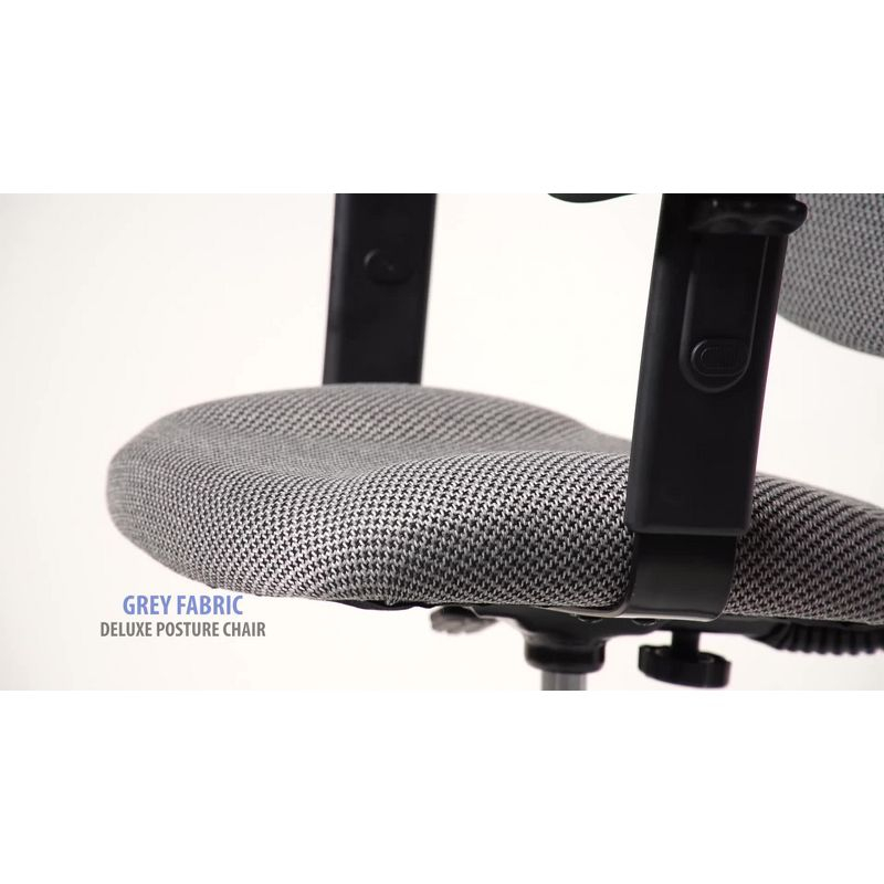 Deluxe Posture Chair with Adjustable Arms Burgundy - Boss Office Products: Ergonomic Swivel, Lumbar Support, Metal Frame