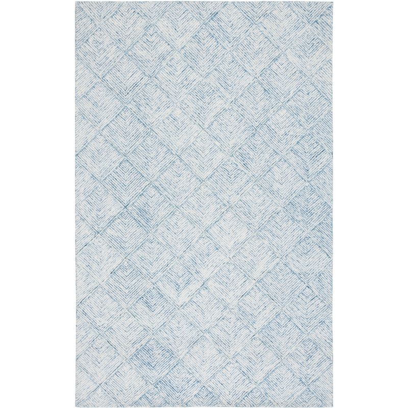 Abstract ABT428 Handmade Indoor Area Rug - Blue/Ivory - 6'x9' - Safavieh