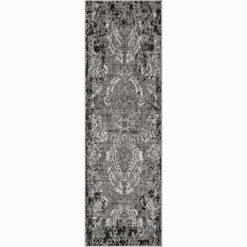 Unique Loom 2' 0 x 6' 1 Runner Light Gray Outdoor Botanical Manchester Area Rug
