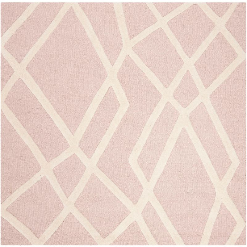 Safavieh Kids Abstract SFK905 Hand Tufted Indoor Area Rug - Pink/Ivory - 5'x5' - Safavieh