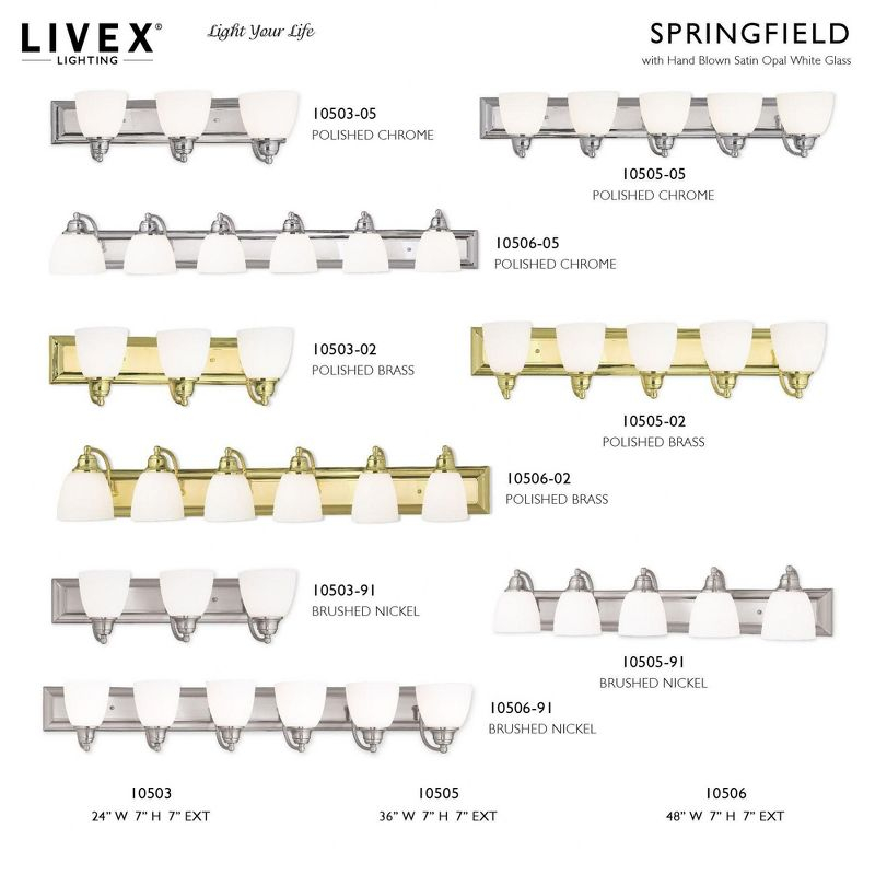 Livex Lighting Springfield 3 - Light Vanity in  Polished Chrome