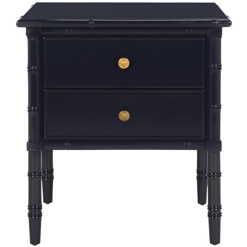 Comfort Pointe Ellison Nightstand Midnight Blue: Coastal Style, 2 Drawers, MDF & Poplar Frame, 25"H x 23"W