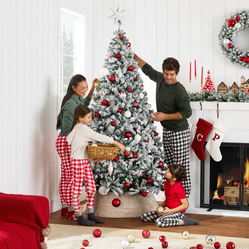 Best Choice Products 4.5ft Snow Flocked Christmas Tree, Premium Holiday Pine Branches, Foldable Metal Base