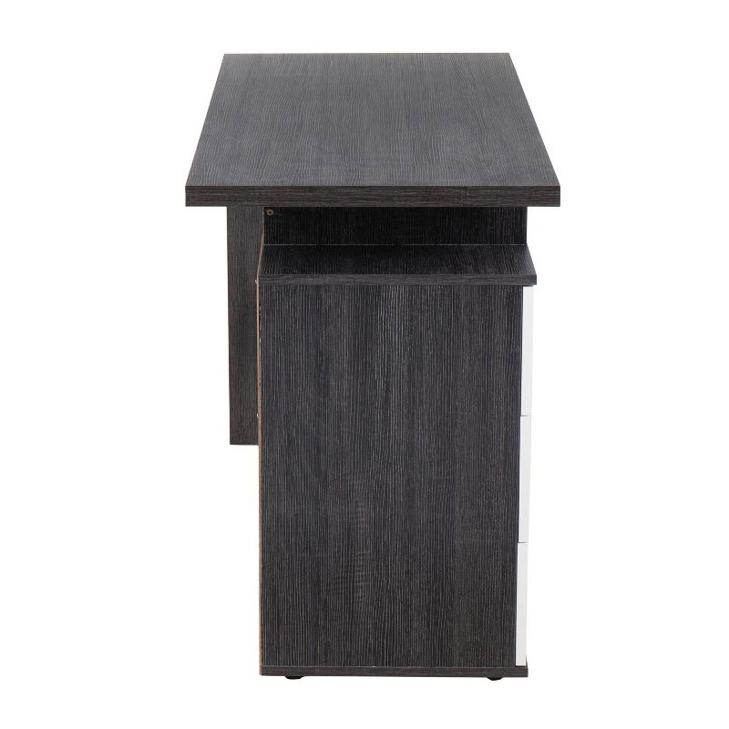 Quinn Contemporary Computer Desk: Expansive Work Surface, 3 Storage Drawers - LumiSource
