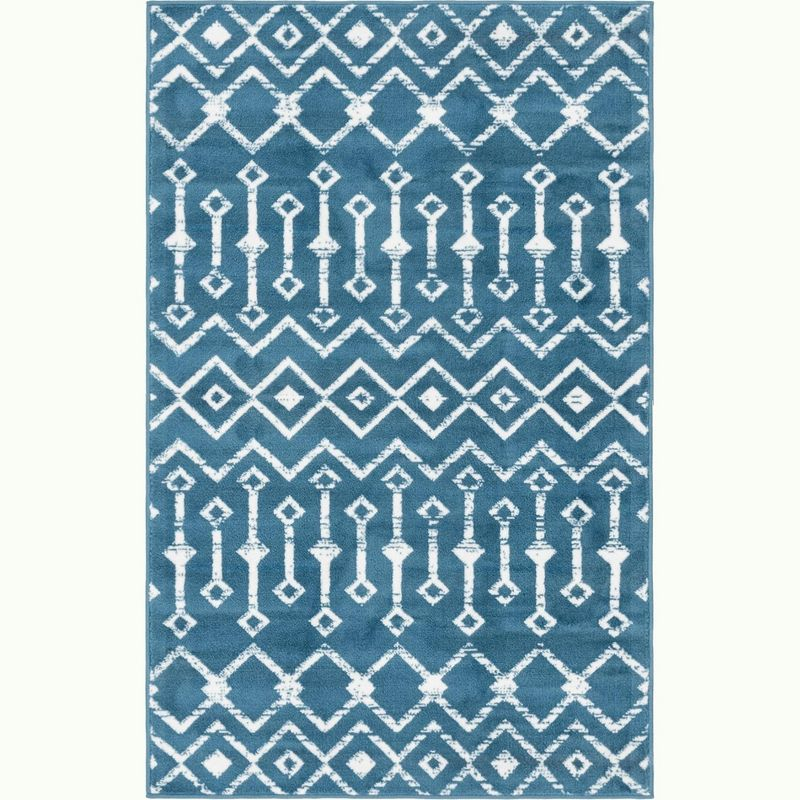 Unique Loom 3' 3 x 5' 3 Rectangle Moroccan Trellis Blue Area Rug