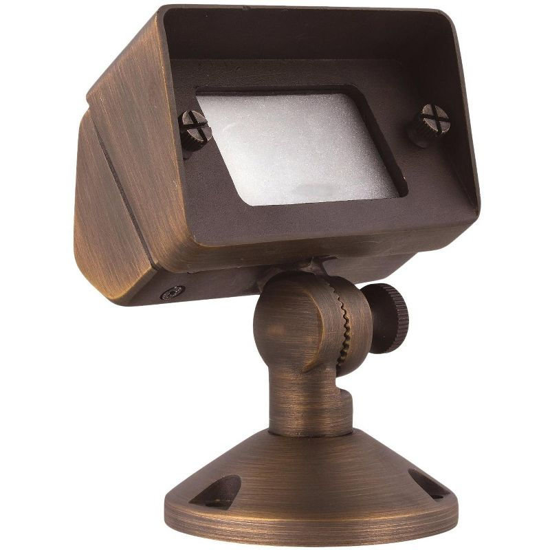 Elegant Lighting FLOOD LIGHT W2in D4in H6in ANTIQUE BRASS INCLUDES STAKE G4 HALOGEN 35W(LIGHT SOURCE NOT INCLUDED)
