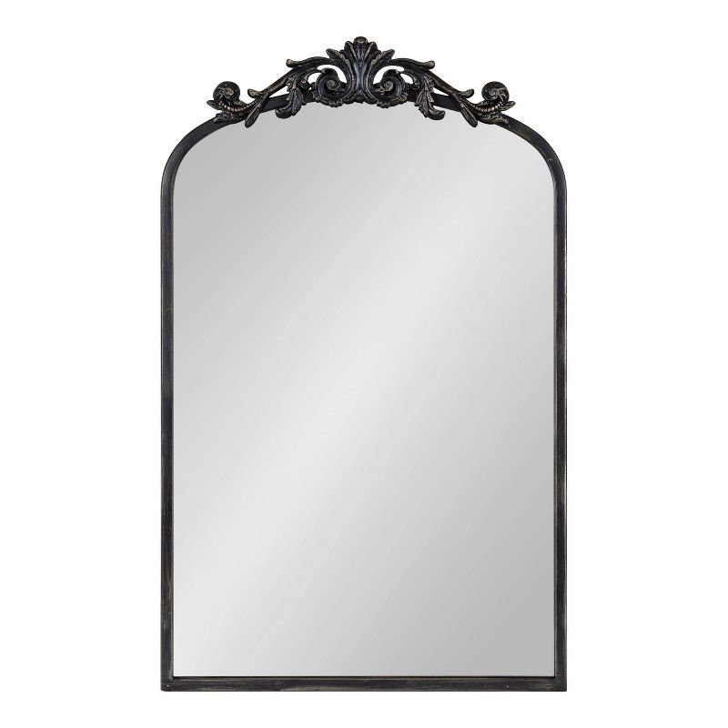 19" x 30.7" Arendahl Traditional Arch Decorative Wall Mirror Black - Kate & Laurel All Things Decor: Elegant Metal Frame