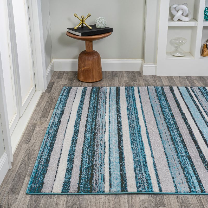 3' x 5' Magnolia Beach Strie' Striped Area Rug, Blue/Navy - JONATHAN Y