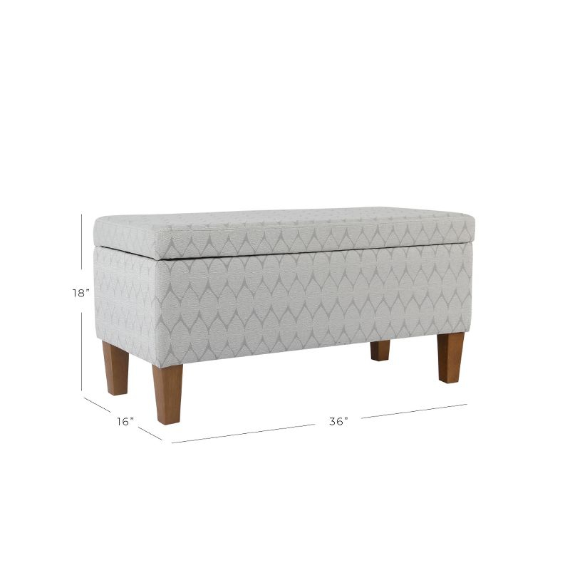 Large Textured Storage Bench Light Gray - HomePop: Upholstered, Bedroom, Rectangular, Wood Legs