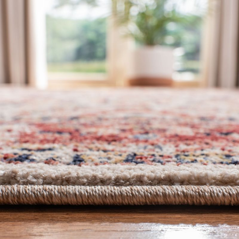 Charleston CHL412 Loomed Indoor Area Rug - Ivory/Red - 6'7"x6'7" Round - Safavieh
