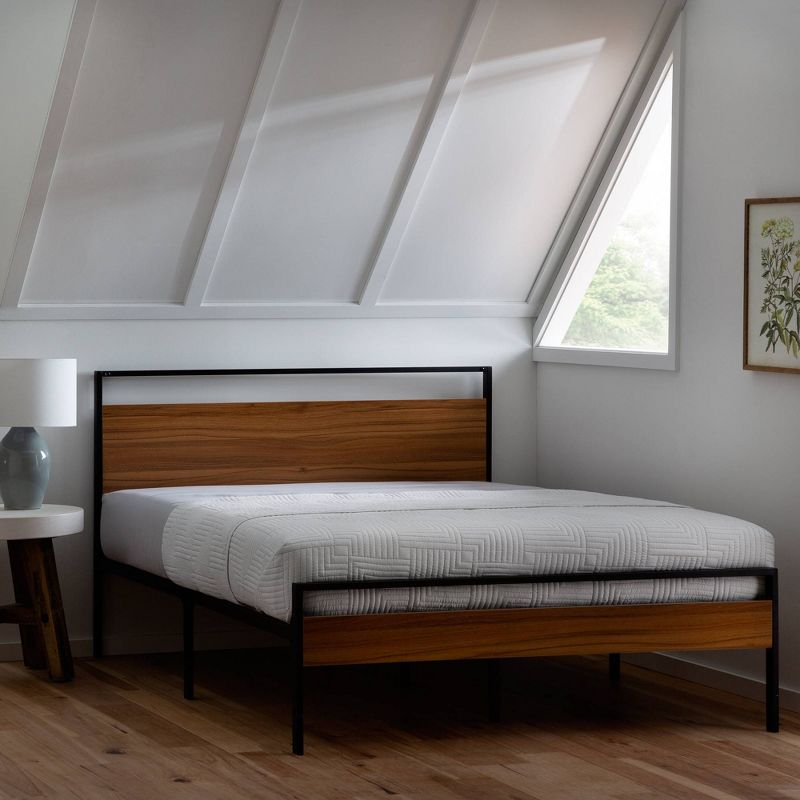 Nora Metal and Wood Platform Bed Frame - Brookside Home