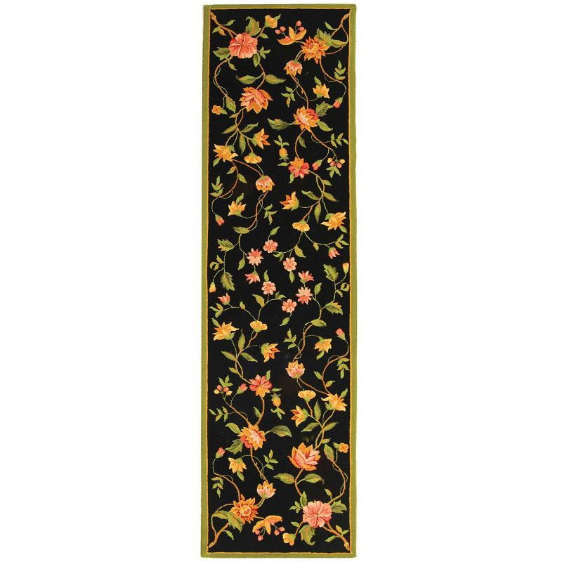 Chelsea HK263 Handmade Runner Rug - 2'6"x10' - Black - Safavieh