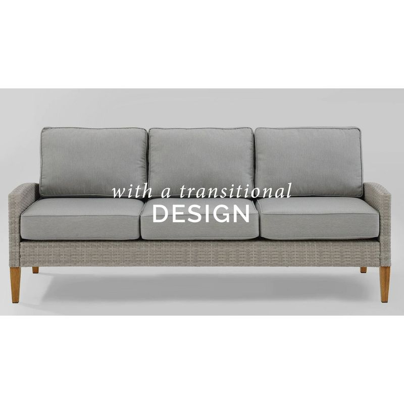 Capella Outdoor Wicker 2 Pc Chair Set Gray/Acorn - Crosley