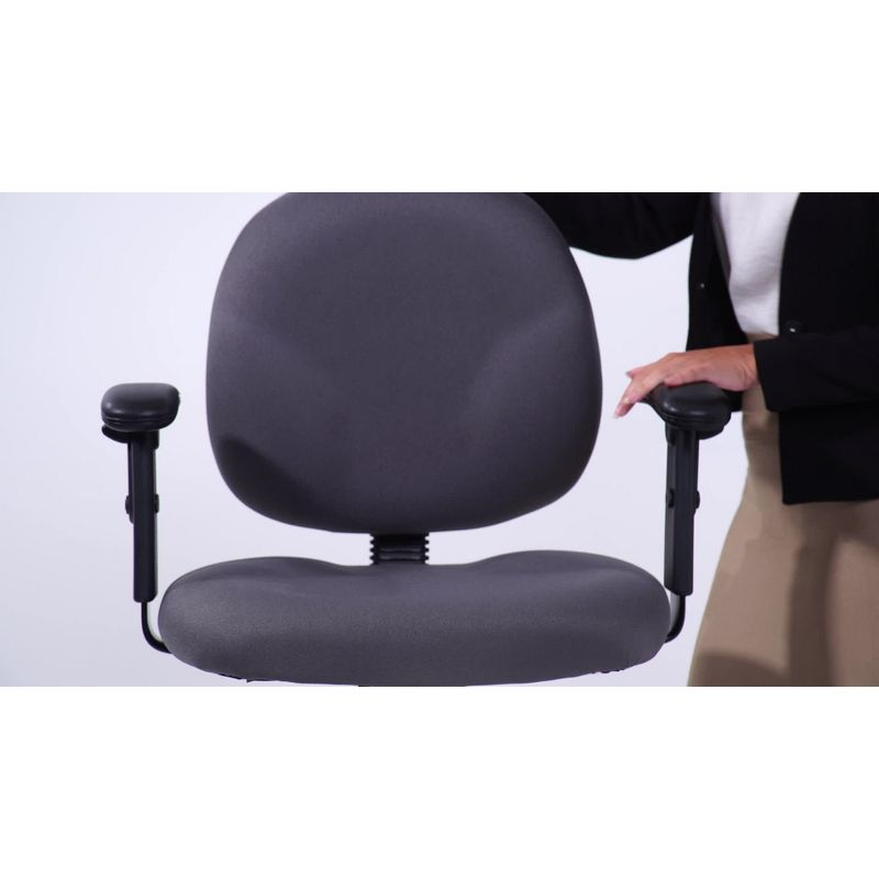 Drafting Stools with Adjustable Arms Black - Boss Office Products: Pneumatic Lift, 275lb Capacity, Nylon Base