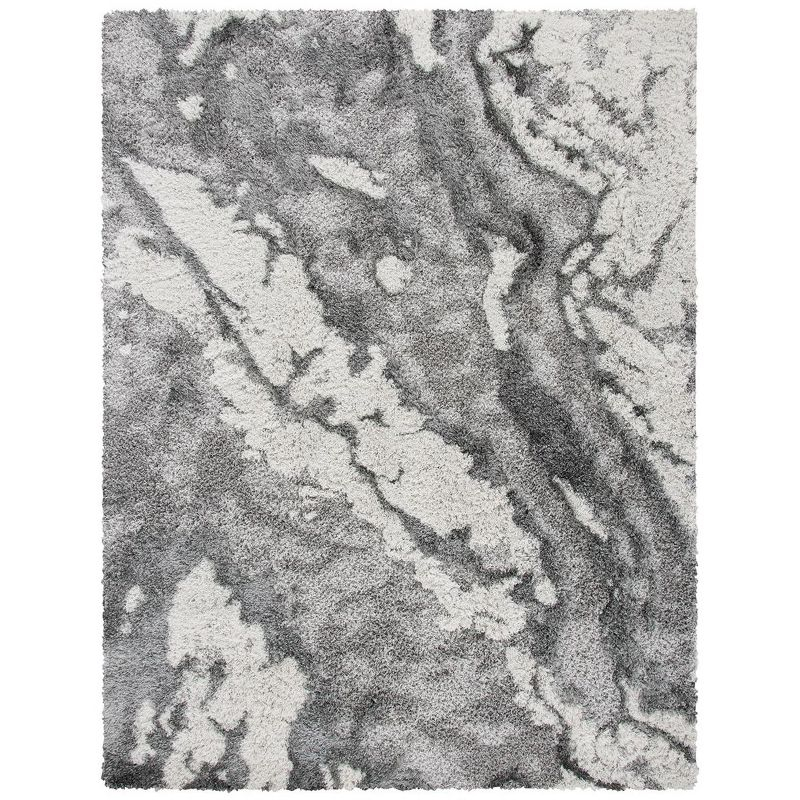 Horizon Shag 800 HZN890 Machine Made Area Rug - 6'x9' - Grey/Ivory - Safavieh