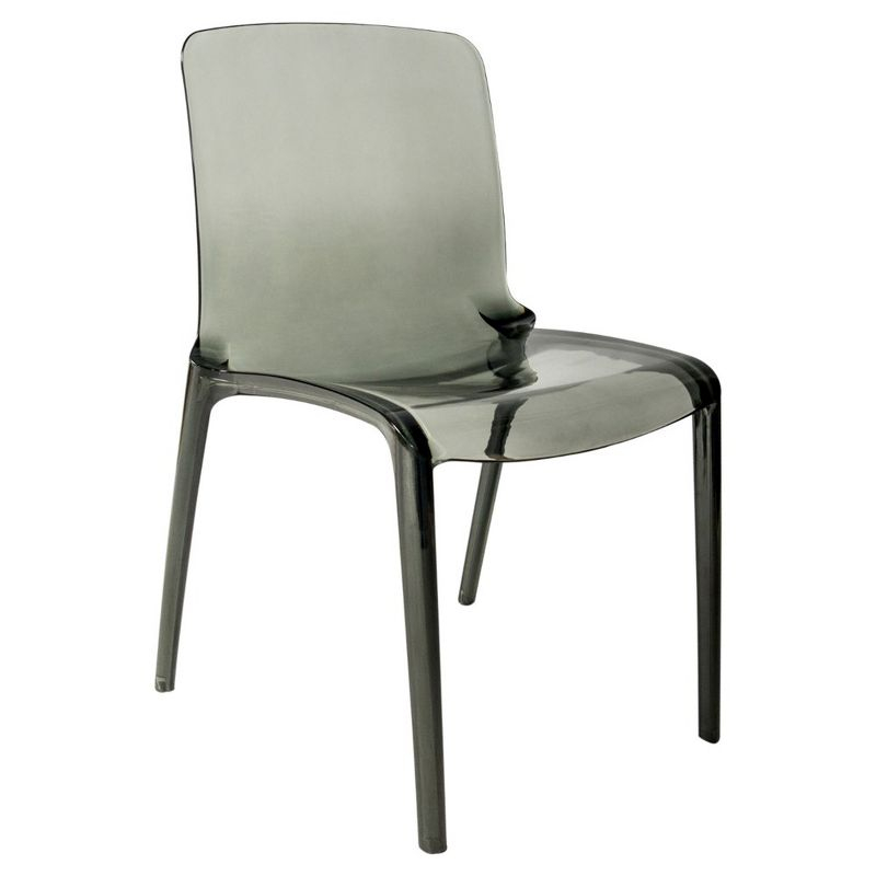 LeisureMod Murray Waterfall Edge Design Acrylic Dining Chair in Black