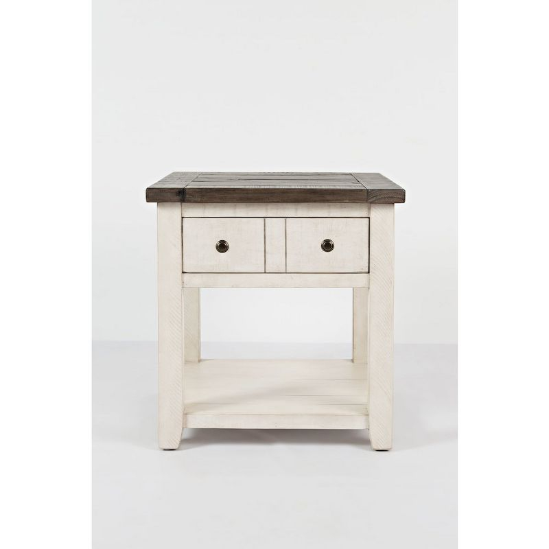 Jofran,Madison County Rustic Reclaimed Pine Farmhouse End Table