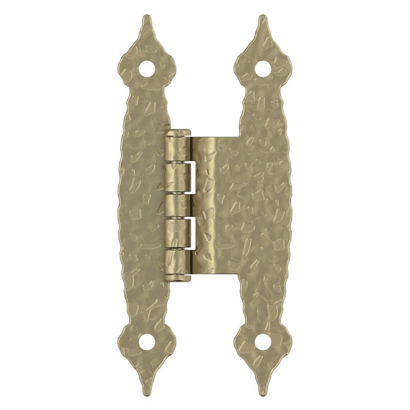 Amerock 3/8in (10mm) Offset Non-Self Closing Face Mount Golden Champagne Cabinet Hinge - 1 Pair