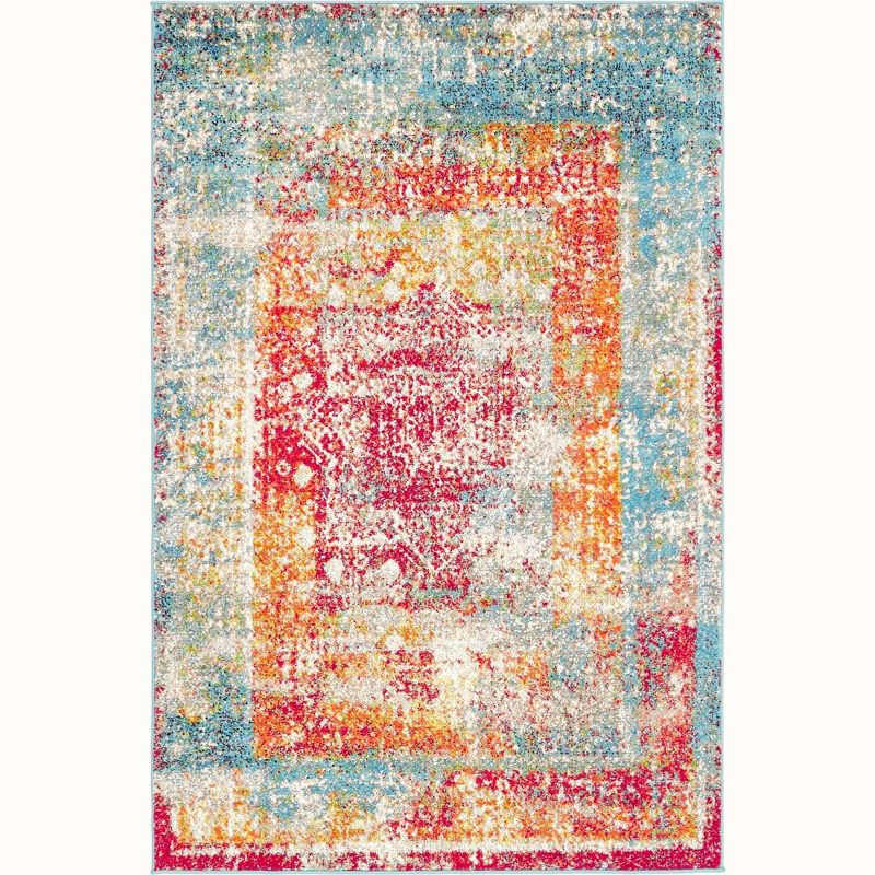 Unique Loom 4'x6' Rosso Cavalli Multi-color Indoor Area Rug