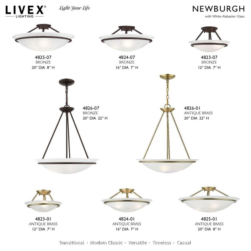 Livex Lighting Newburgh 3 - Light Pendant in  Antique Brass
