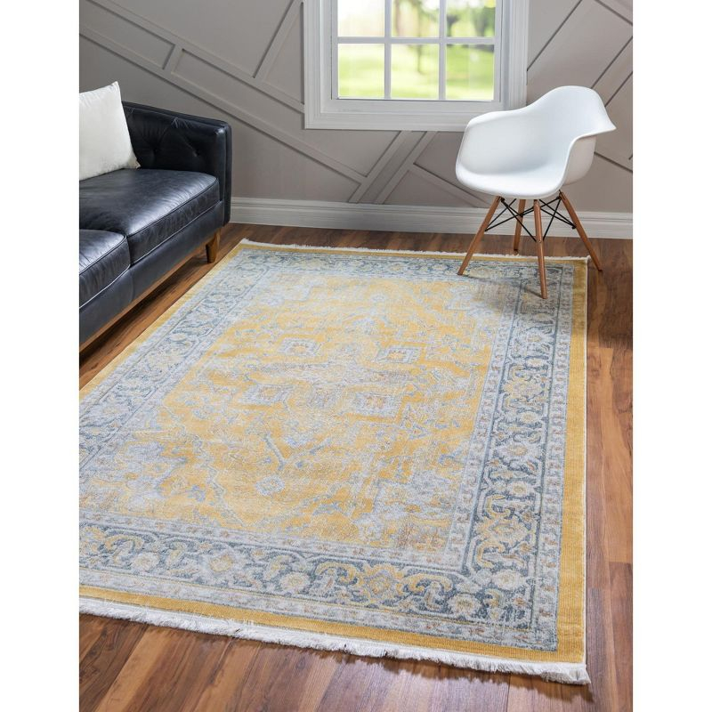 Unique Loom Baracoa Collection Area Rug - Prado (9'  x 12' Rectangle Yellow/Ivory)