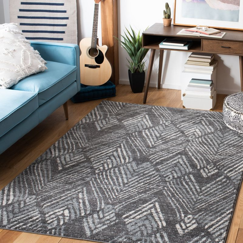 Amsterdam AMS110 Power Loomed Indoor Area Rug - Dark Grey/Light Grey - 8'x10' - Safavieh