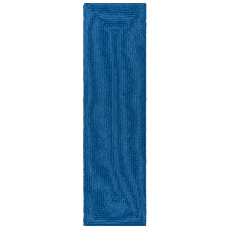 Braided BRD315 Hand Woven Runner Rug - Blue - 2'3"x10' - Safavieh.