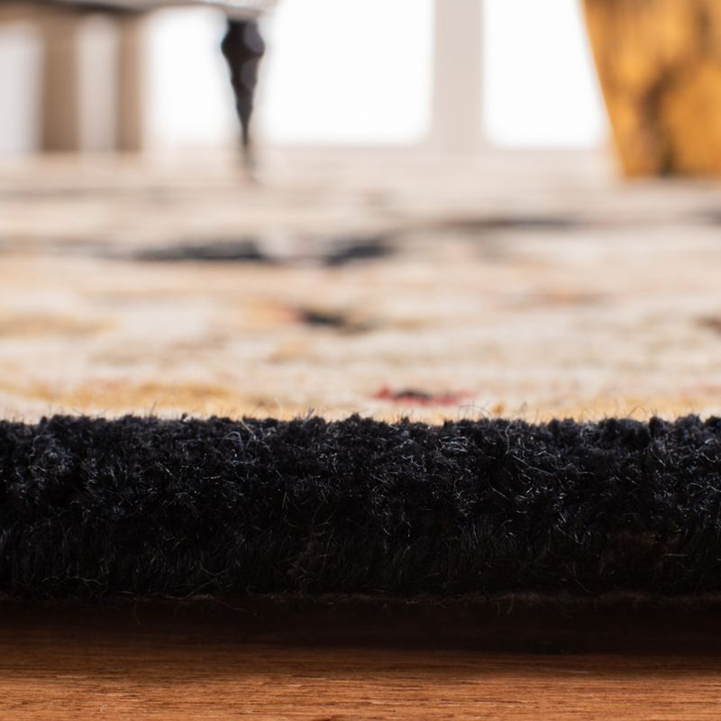Heritage HG817 Hand Tufted Area Rug - Black/Ivory - 8'x8' - Safavieh.