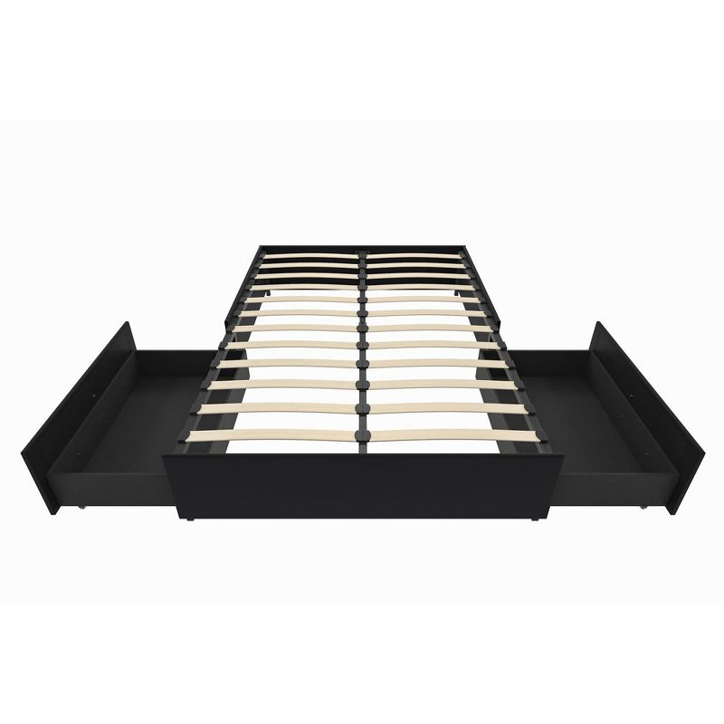 DHP Maven Platform Bed with Storage, Queen, Black Faux Leather