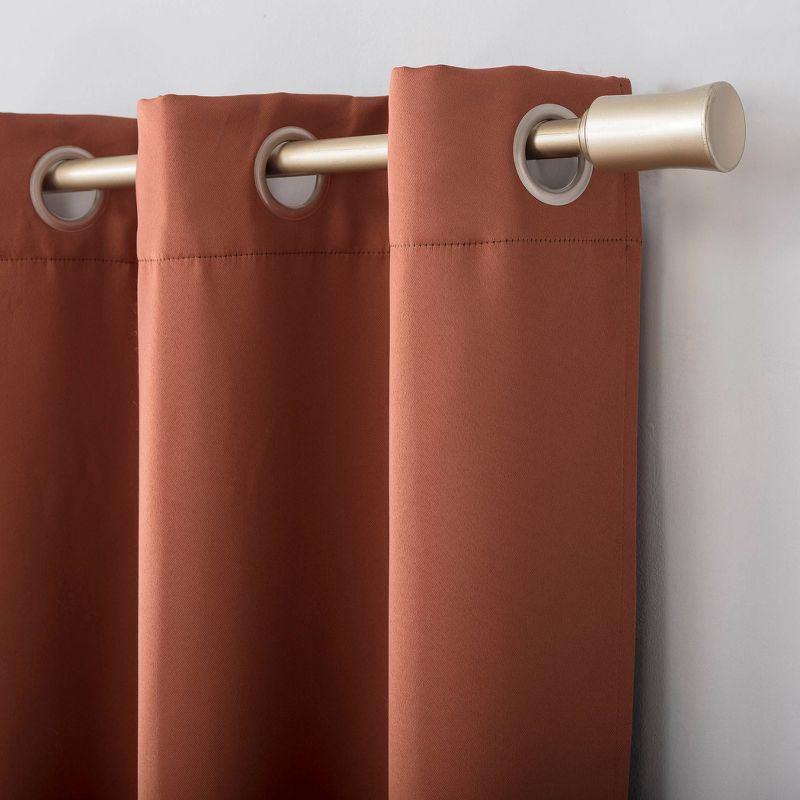 54"x84" Sun Zero Blackout Kenneth Energy Saving Grommet Curtain Panel Orange: Modern Brown Polyester Curtain