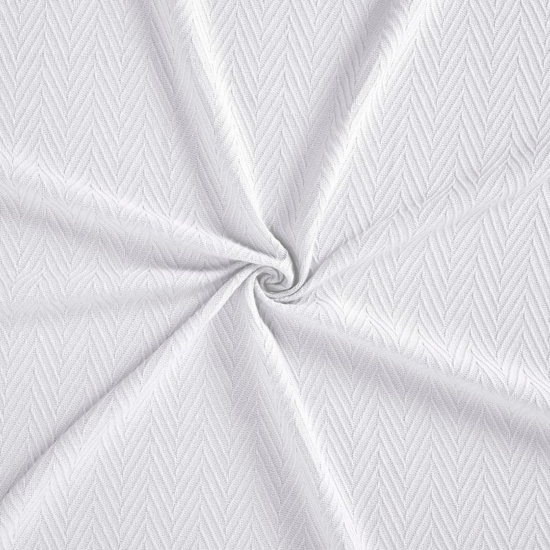 Chevron Zig-Zag Cotton Blanket, King, White - Blue Nile Mills