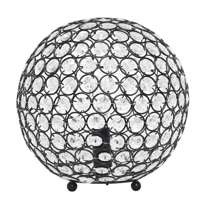 10" Elipse Crystal Ball Sequin Table Lamp Bronze - Elegant Designs: UL Listed, No Assembly Required, Metal & Crystal Shade