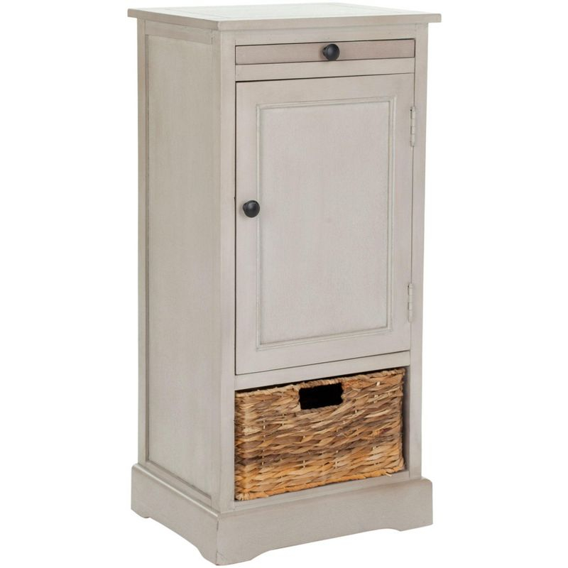Raven Tall Storage Unit - Vintage Grey - Safavieh.