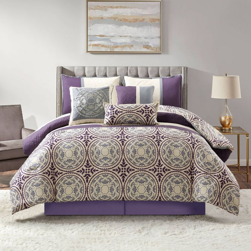 Nanshing 7pc Queen Camila Comforter Set Purple