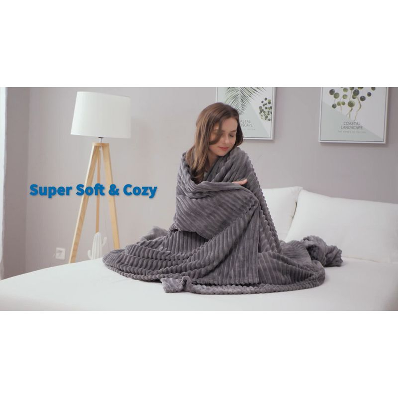 Nestl Soft Twin Blankets for Bed, Warm Fuzzy Twin Size Blanket, Cherry Red Cut Plush Fleece Blanket