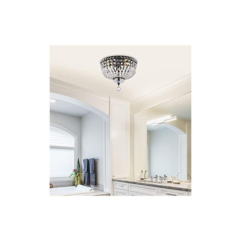 Elegant Lighting Tranquil 4 light Chrome Flush Mount Clear Royal Cut Crystal