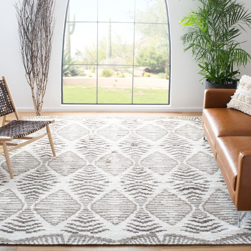 Kenya KNY175 Hand Knotted Area Rug - Grey/Ivory - 8'x10' - Safavieh