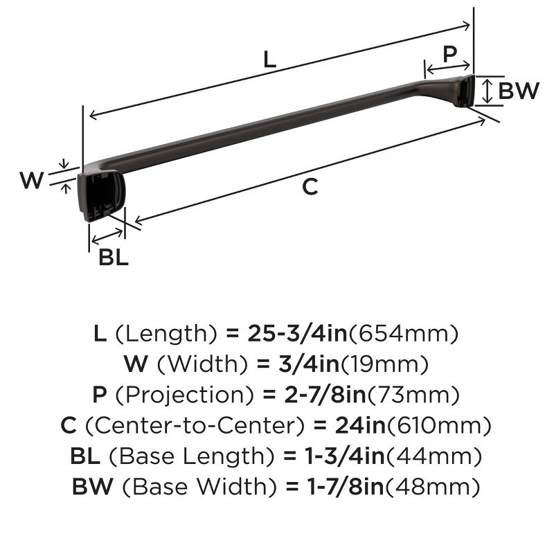 Amerock Revitalize Oil-Rubbed Bronze 24 inch (610mm) Towel Bar