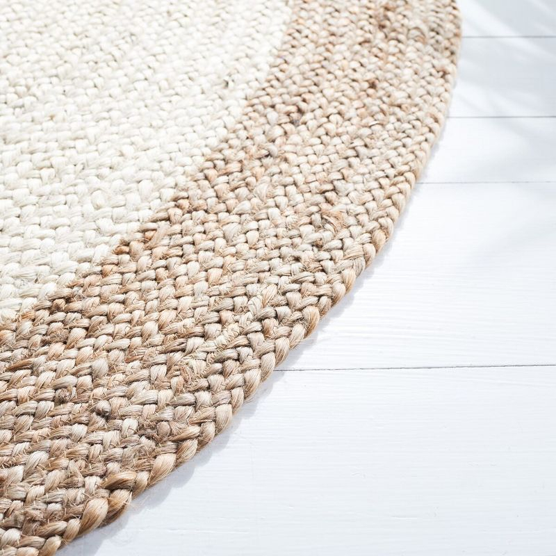 Natural Fiber NF801 Hand Woven Area Rug - Ivory/Natural - 4'x6' Oval - Safavieh.