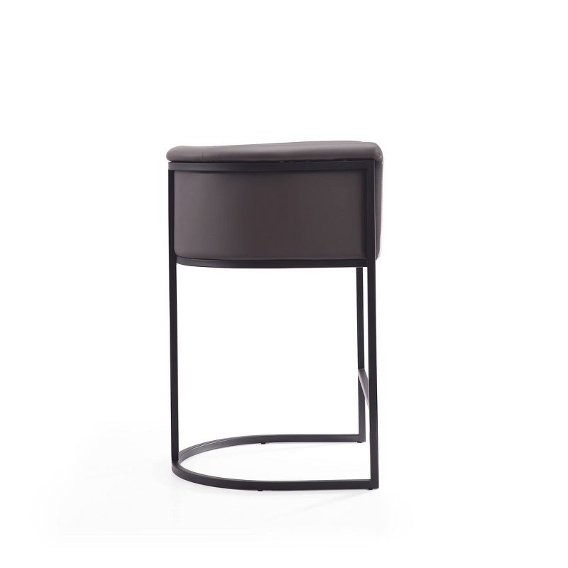 Manhattan Comfort Cosmopolitan Metal Counter Height Barstool Pebble: Upholstered, Low Back, Armrest