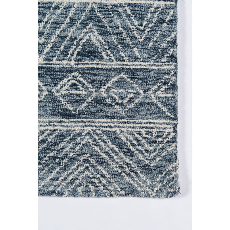 3'6"x5'6" Mallorca Evalyn Area Rug Denim - Momeni: Wool, Geometric, Bohemian, Handmade, Low Pile, Indoor Use