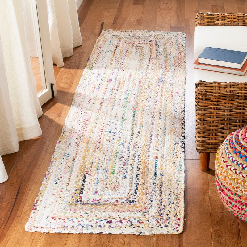 Braided BRD210 Hand Woven Runner Rug - Ivory/Multi - 2'3"x10' - Safavieh.