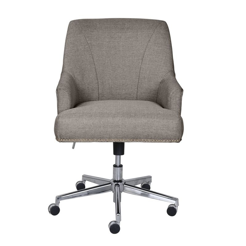 Style Leighton Home Office Chair Medium Gray - Serta: Swivel, Adjustable, Wheeled